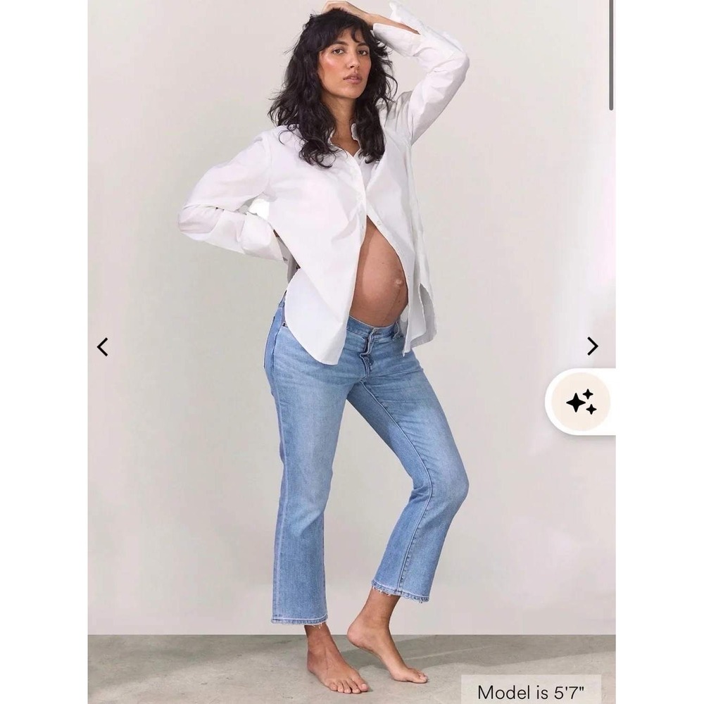 Hatch Mid Wash Straight Leg Maternity Jeans